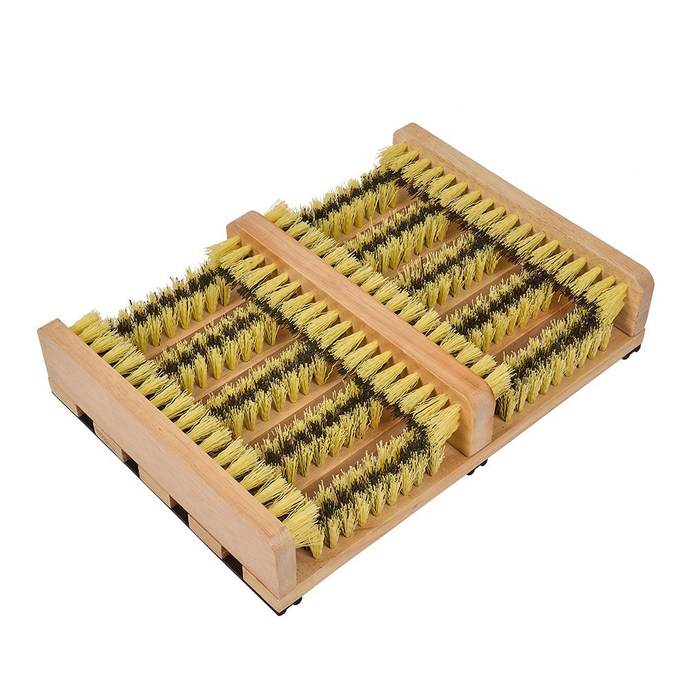 Wood and bristle boot brush
