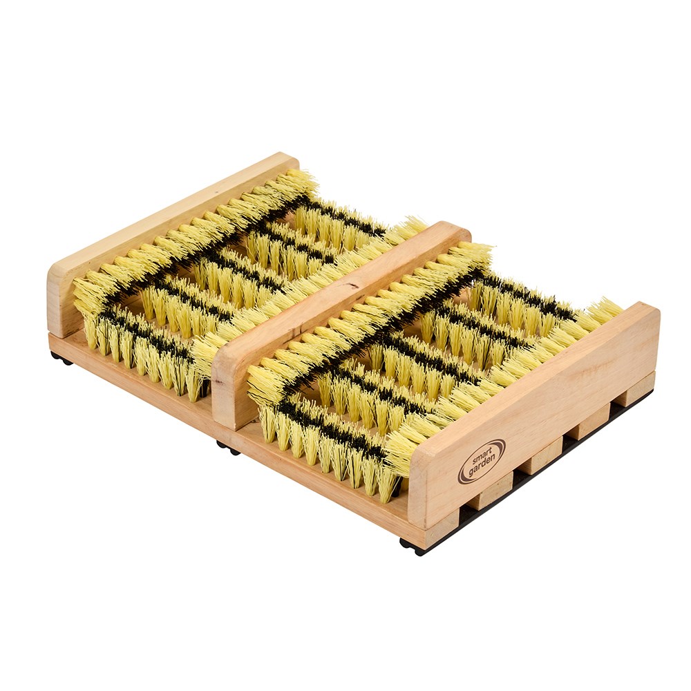 Wood and bristle boot brush