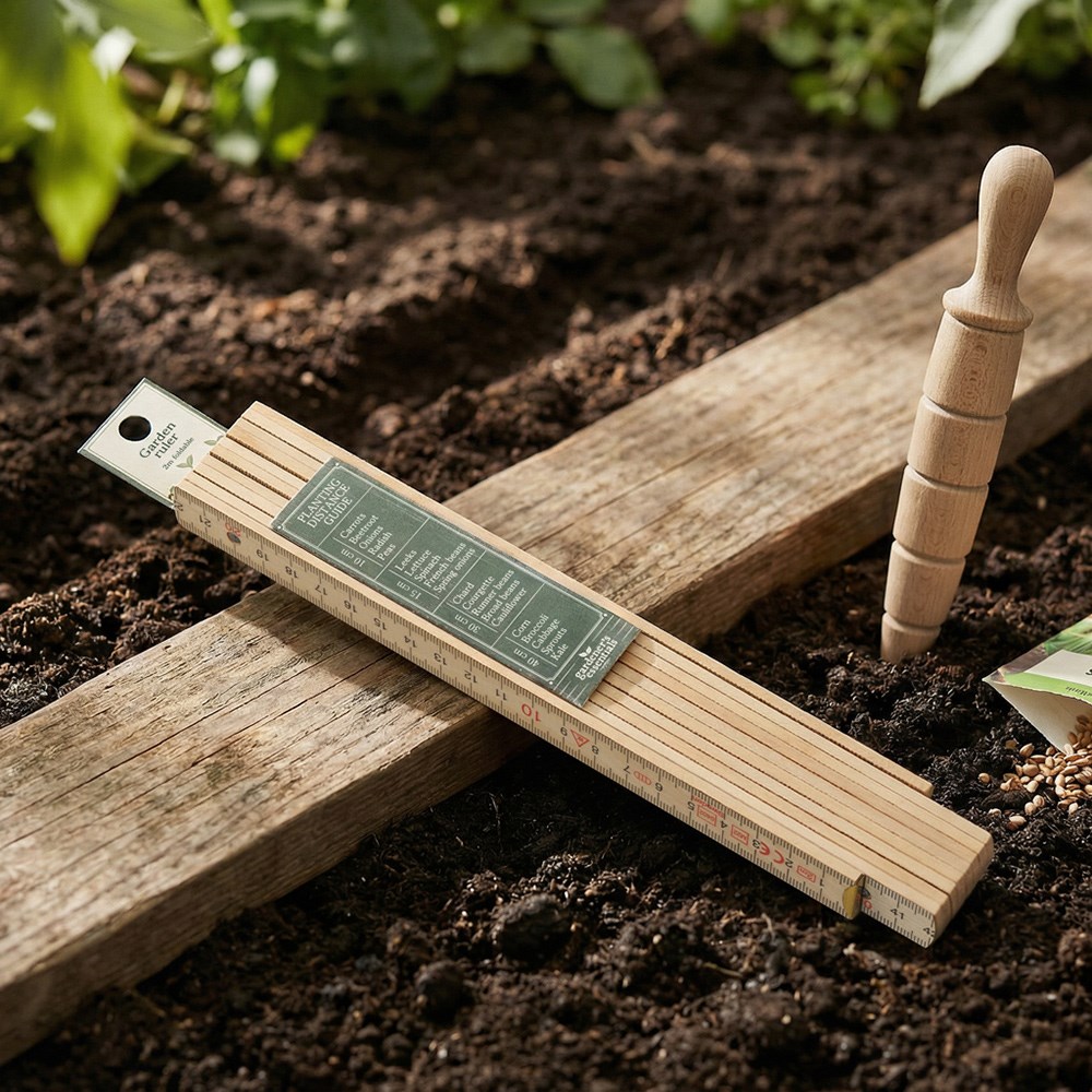Folding garden planting ruler