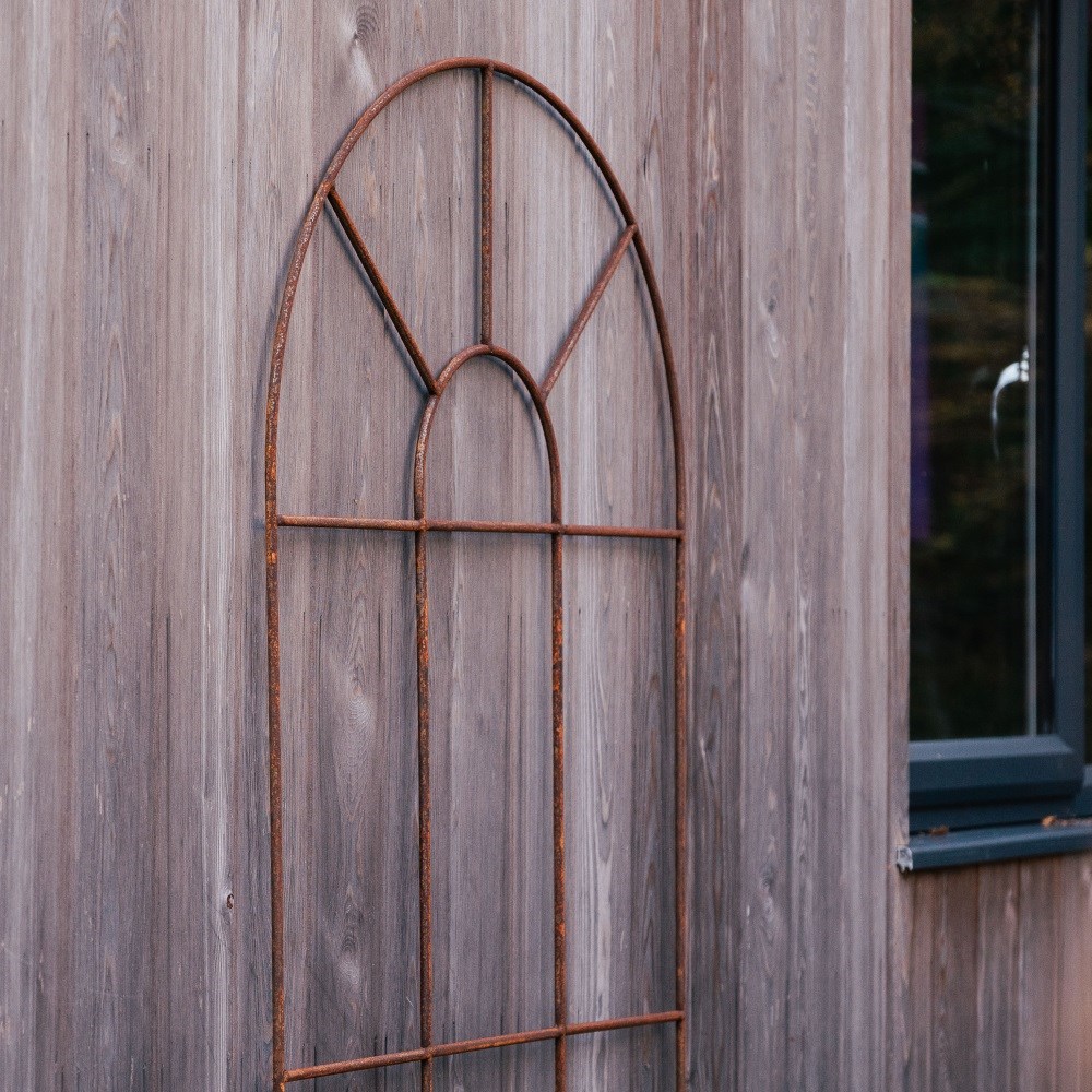 Large arched window trellis - rust