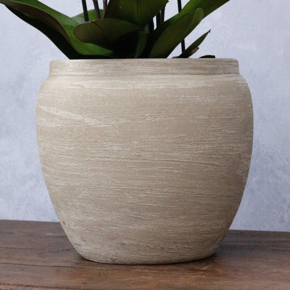 Textured urn large plant pot - grey