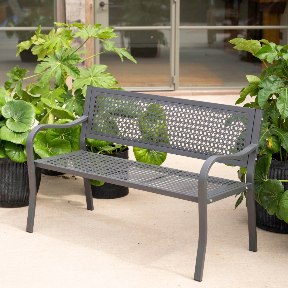 Charcoal metal bench