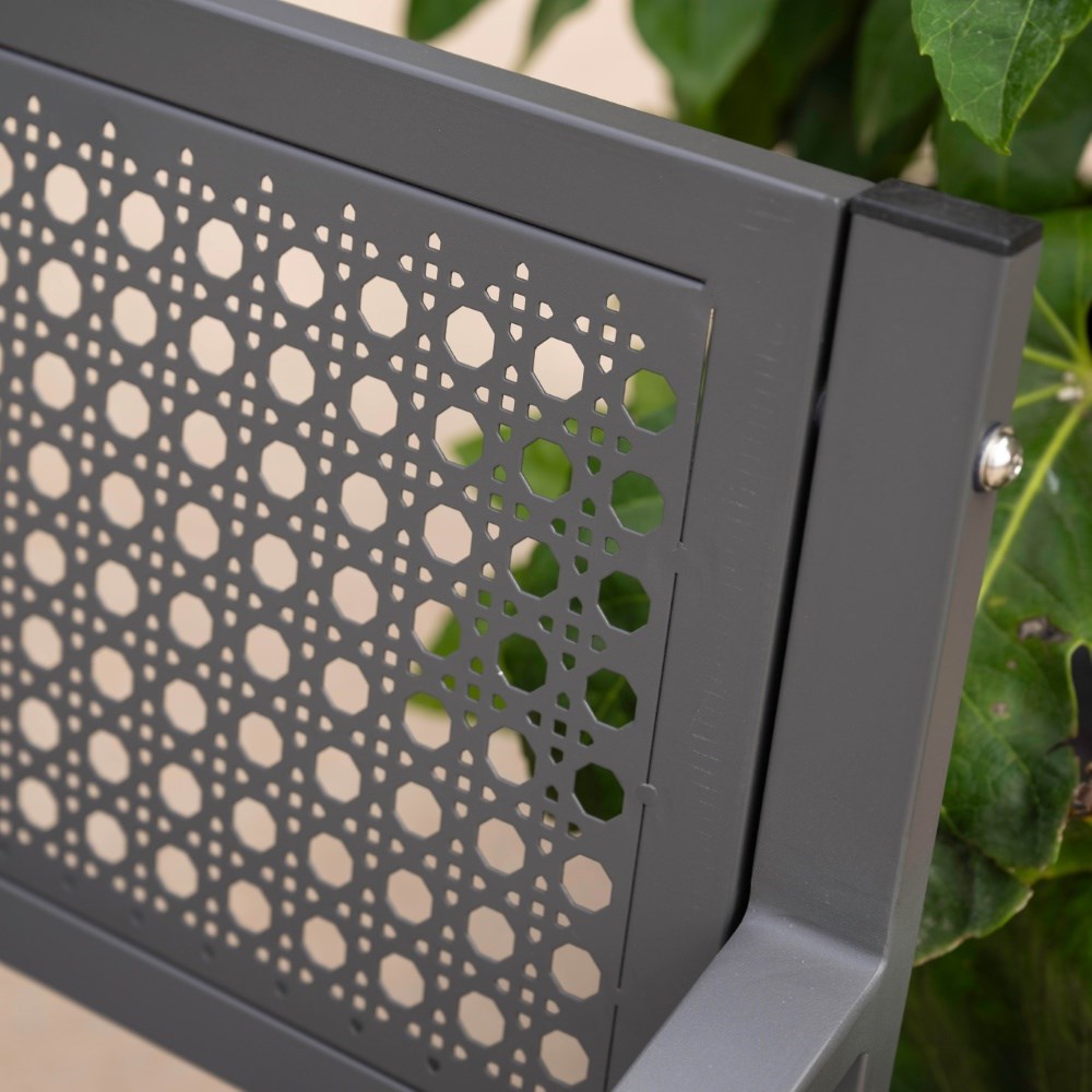 Charcoal metal bench