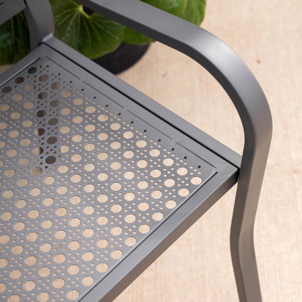 Charcoal metal bench