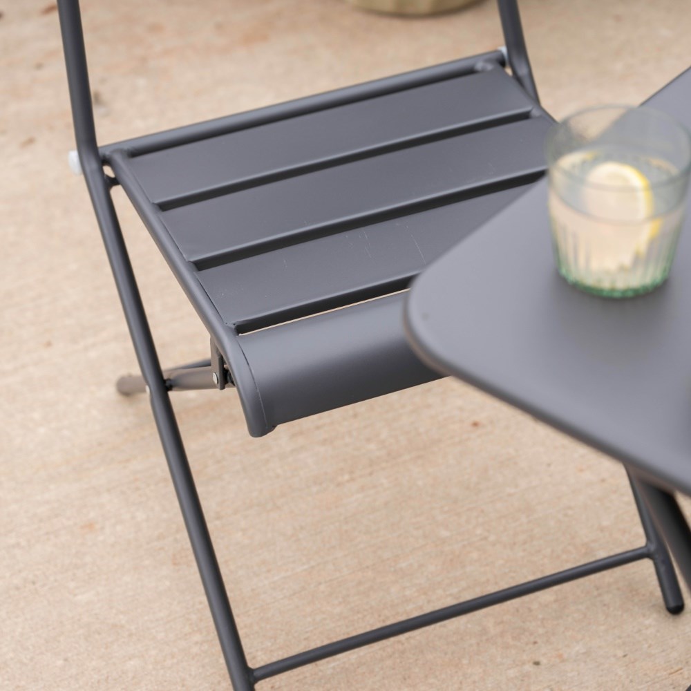 Grey foldable bistro set