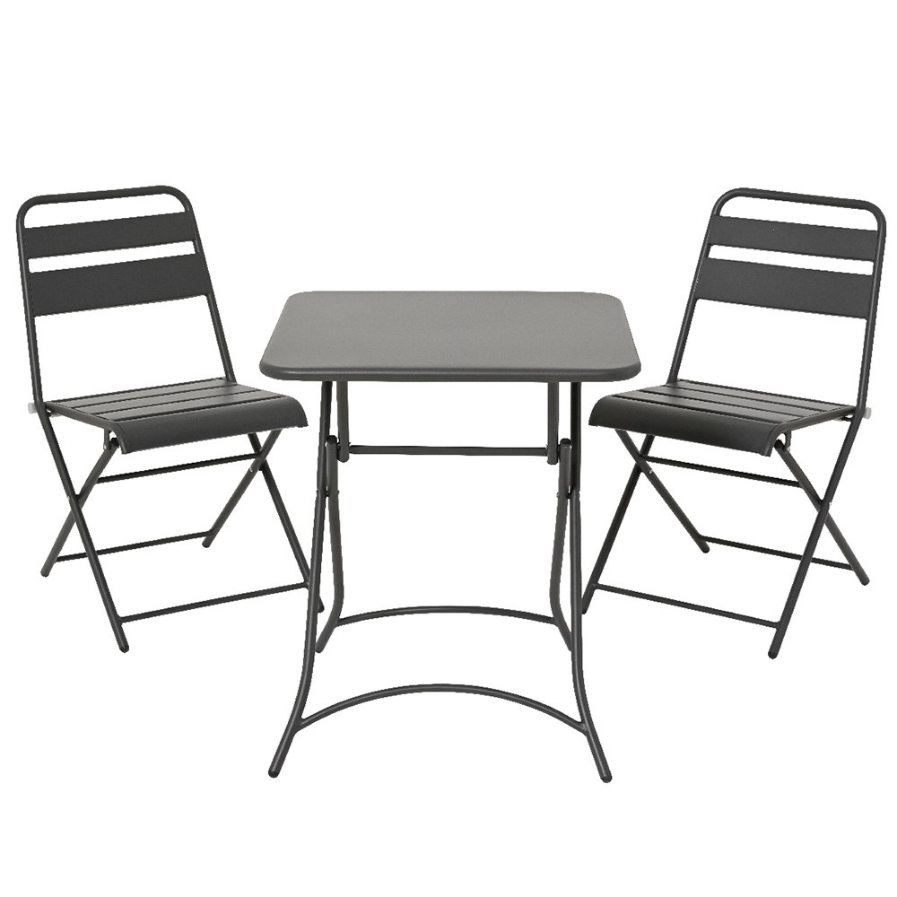 Grey foldable bistro set