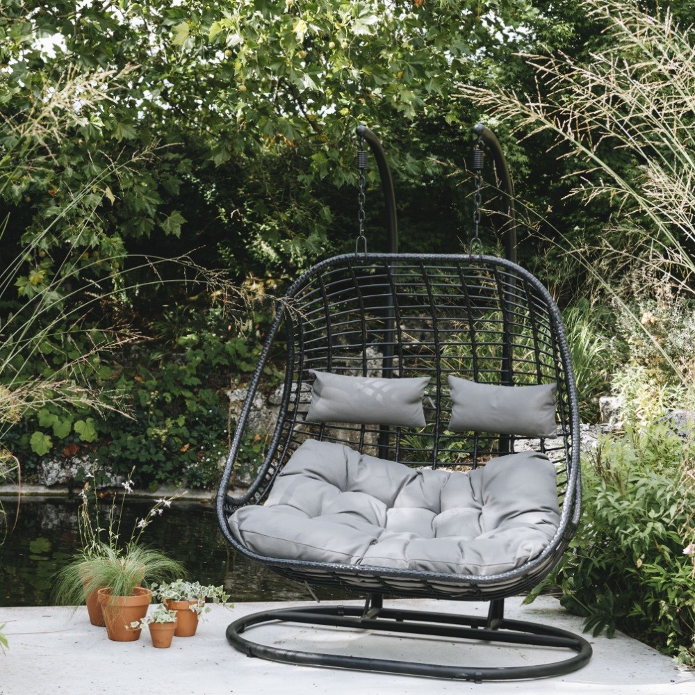 Black double hanging chair