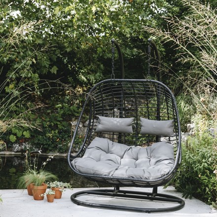 Black double hanging chair