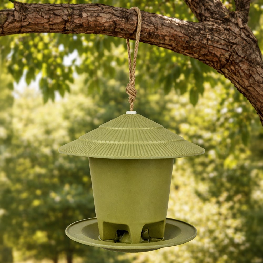Bamboo bird feeder - green