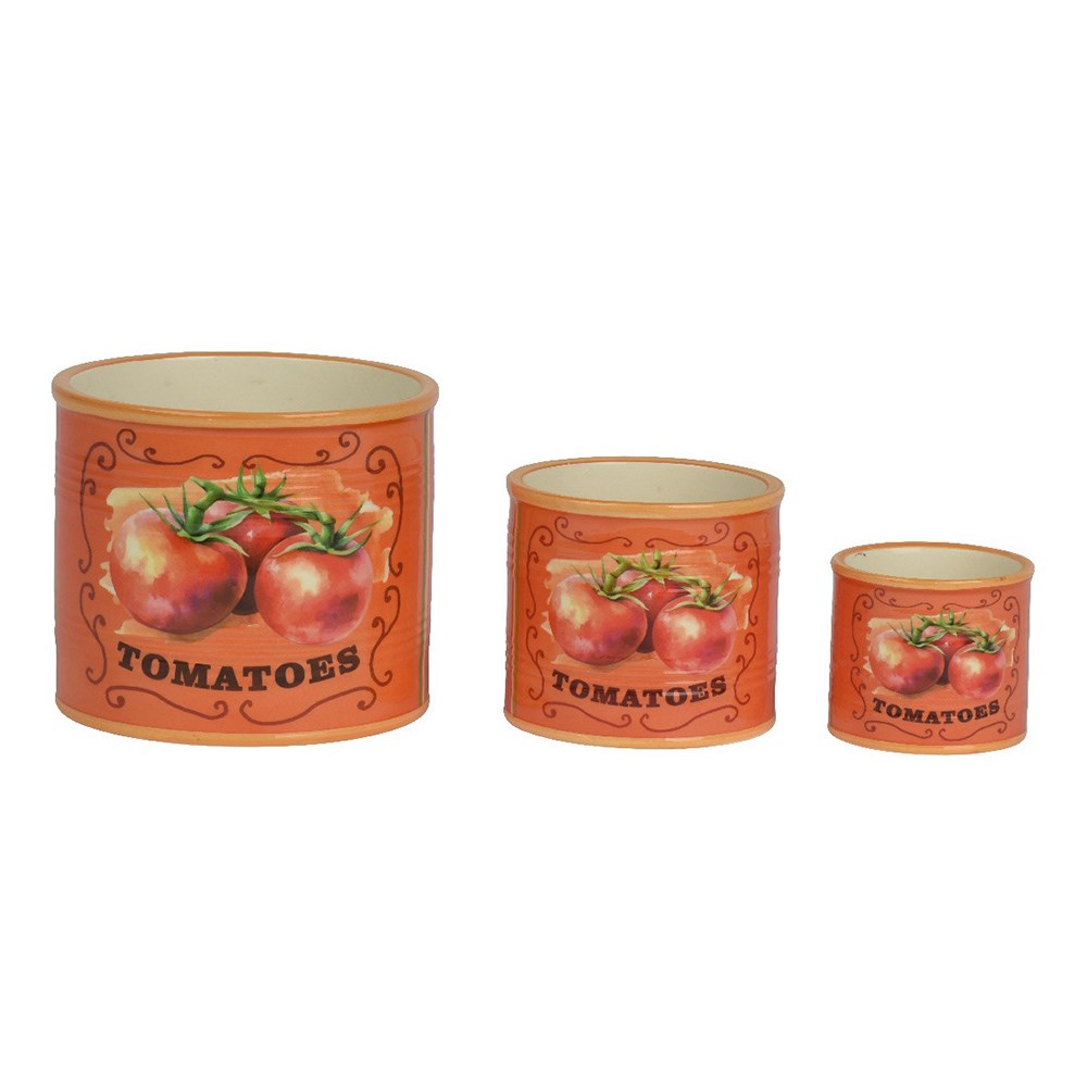 Tomato print plant pot - set of 3