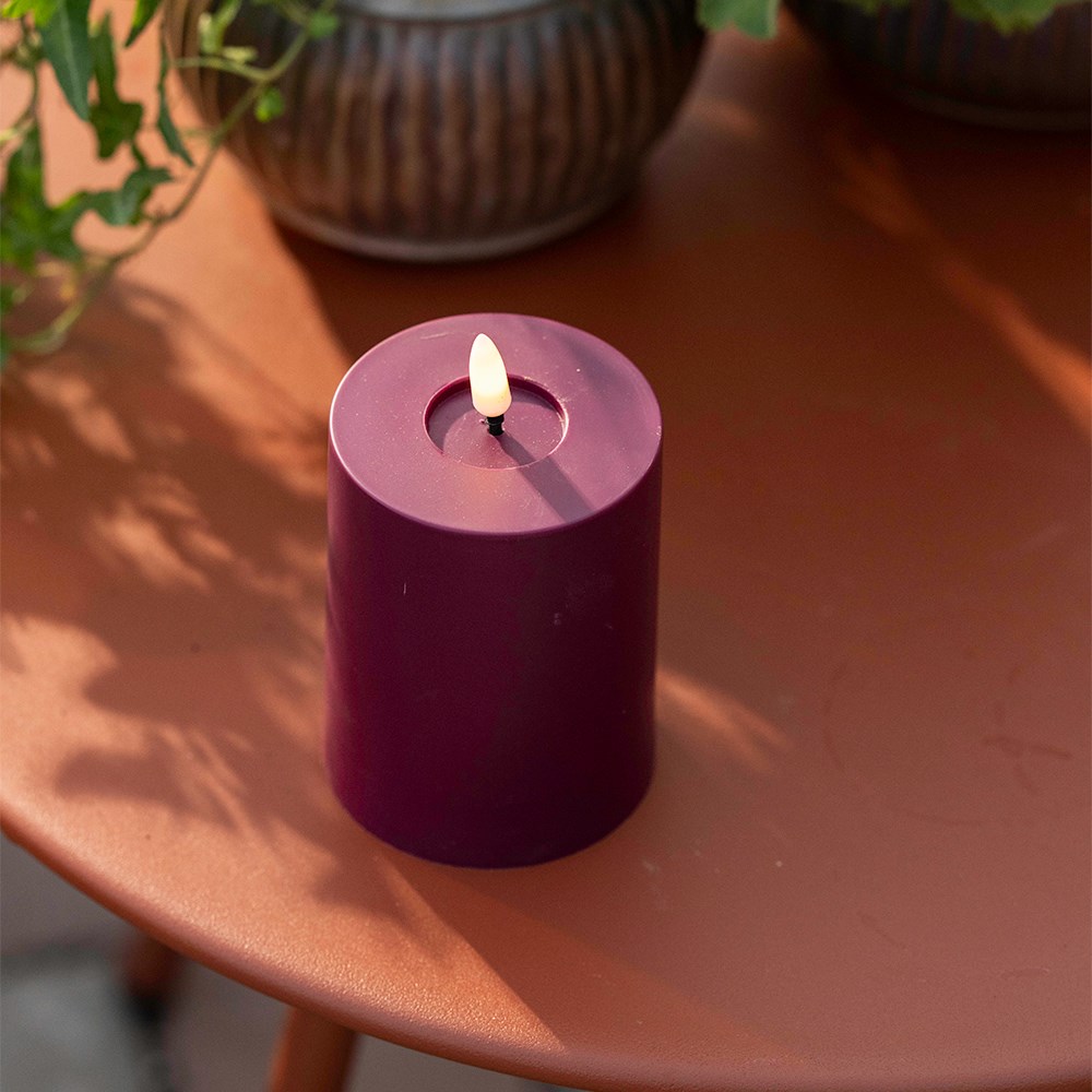 LED column candle - berry
