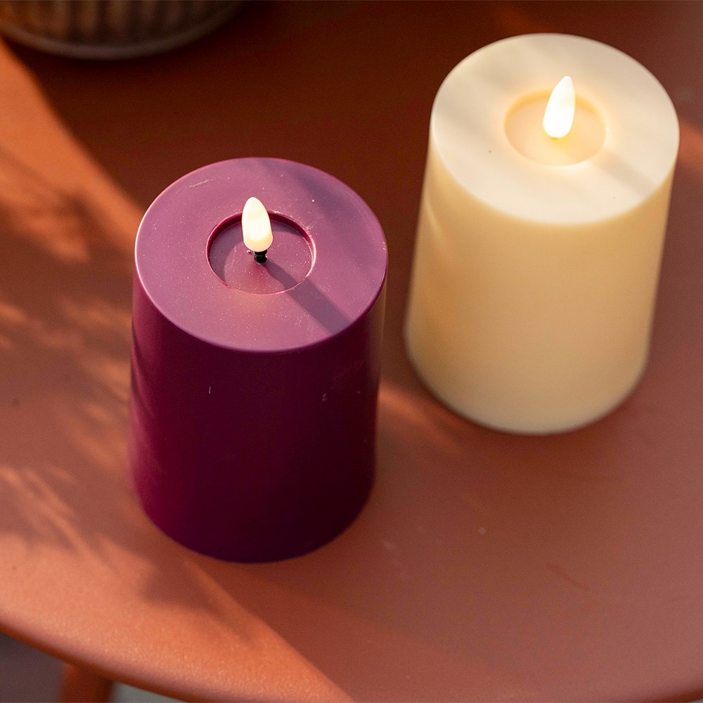 LED column candle - berry