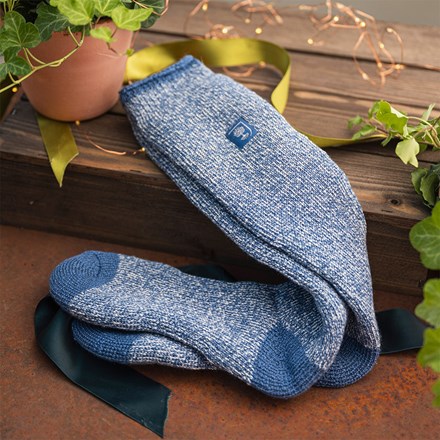 RHS Women's original thermal wellington boot socks - blue marl 