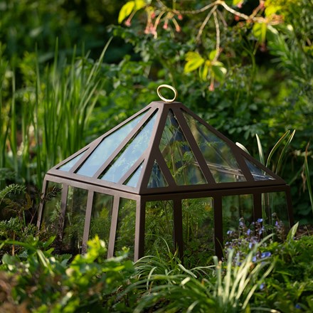 Square Victorian cloche - dark chestnut