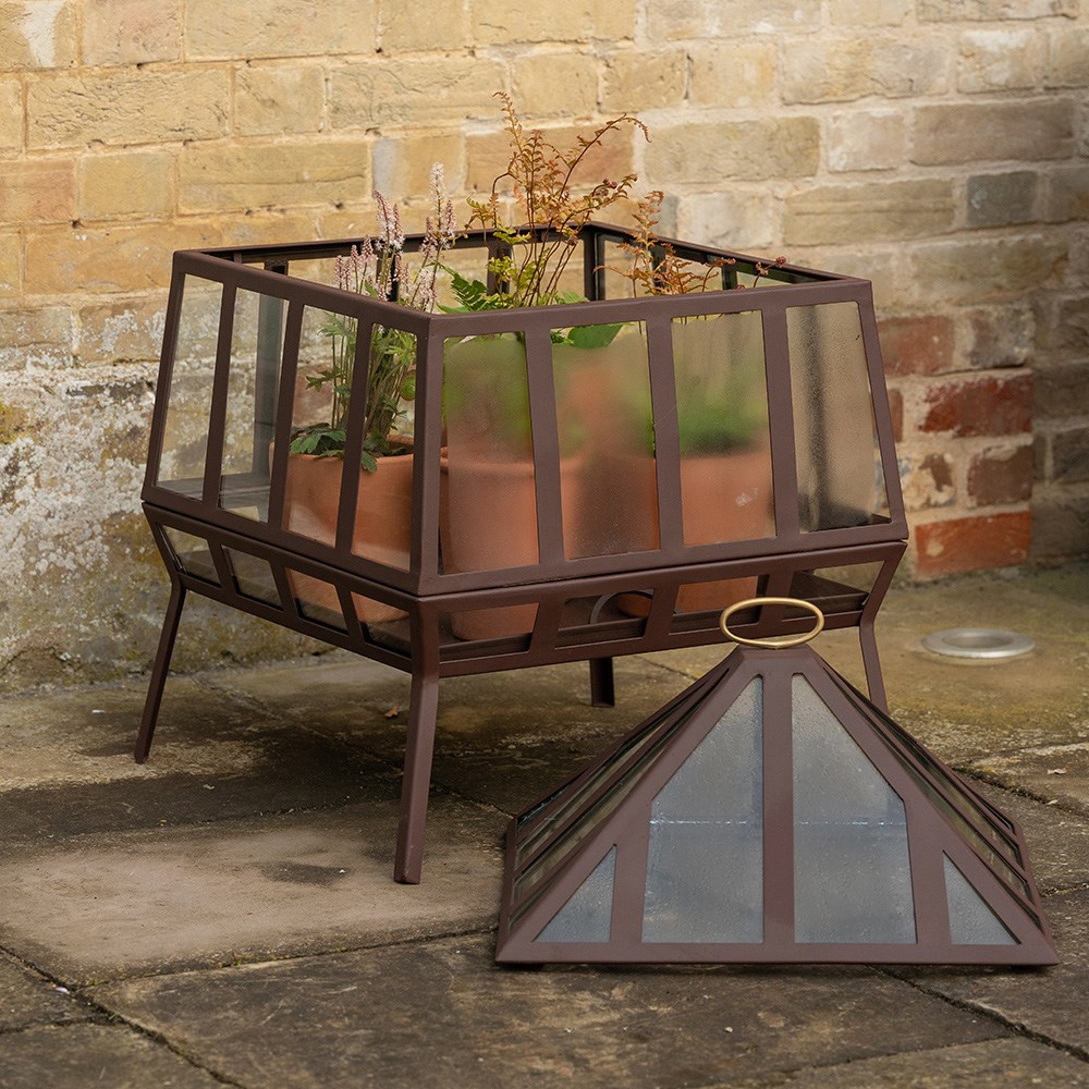 Square Victorian growhouse - dark chestnut