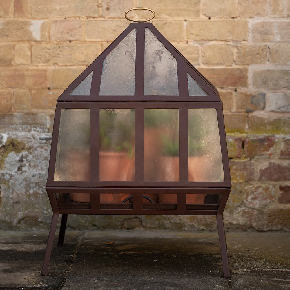 Square Victorian growhouse - dark chestnut