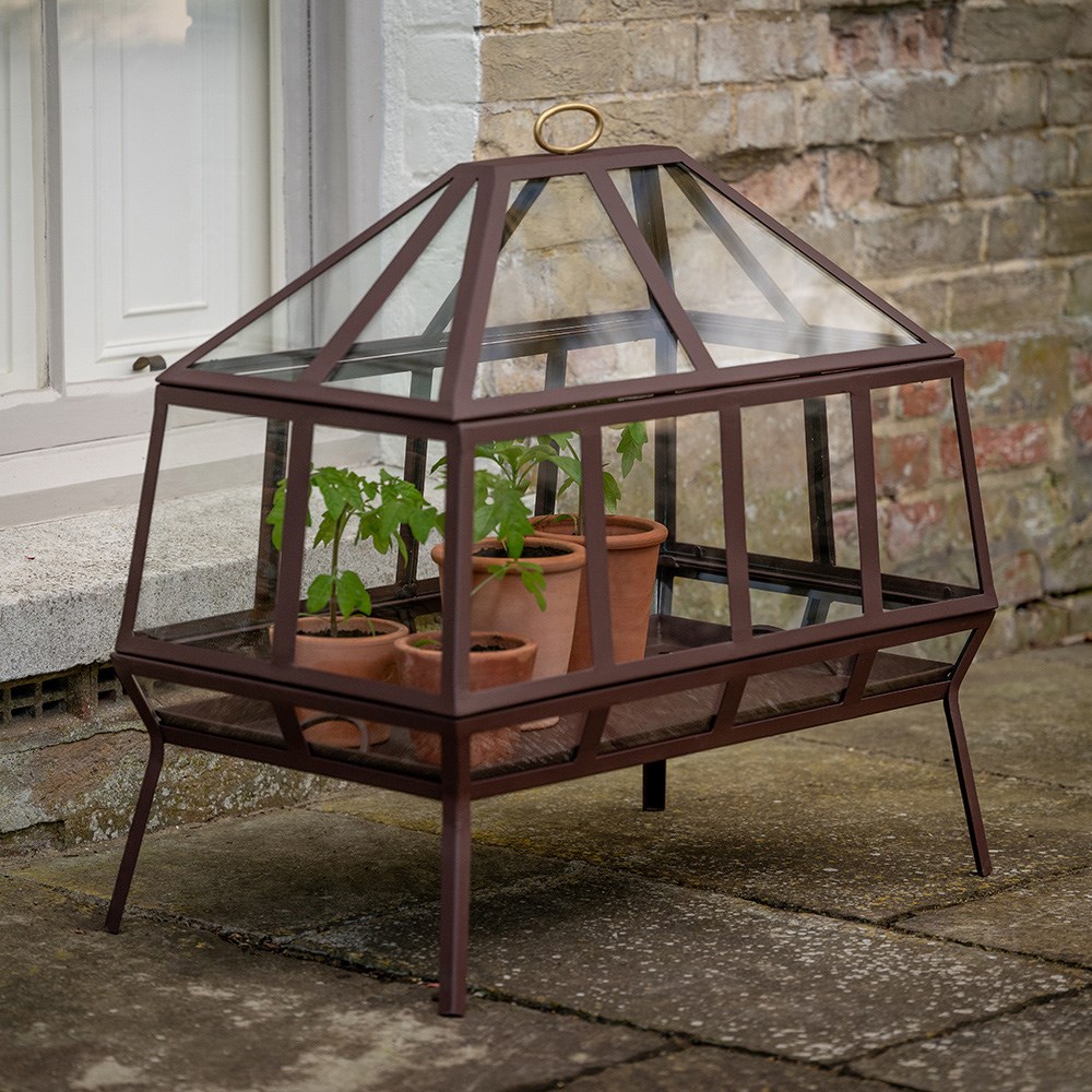 Rectangular Victorian growhouse - dark chestnut