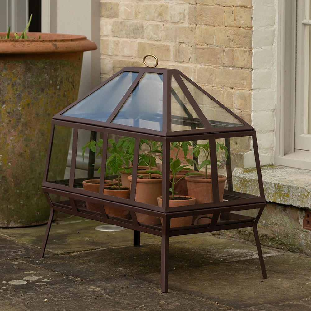 Rectangular Victorian growhouse - dark chestnut