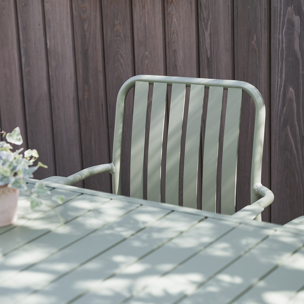 Green 4 seat aluminium dining set