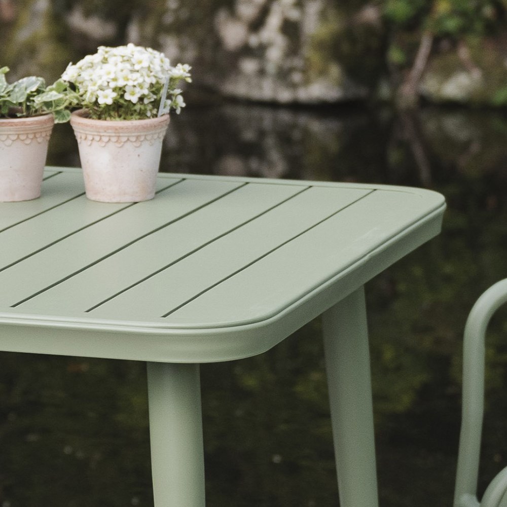 Green 2 seat aluminium bistro set