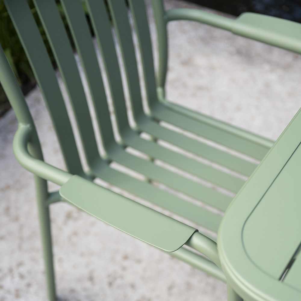 Green 2 seat aluminium bistro set