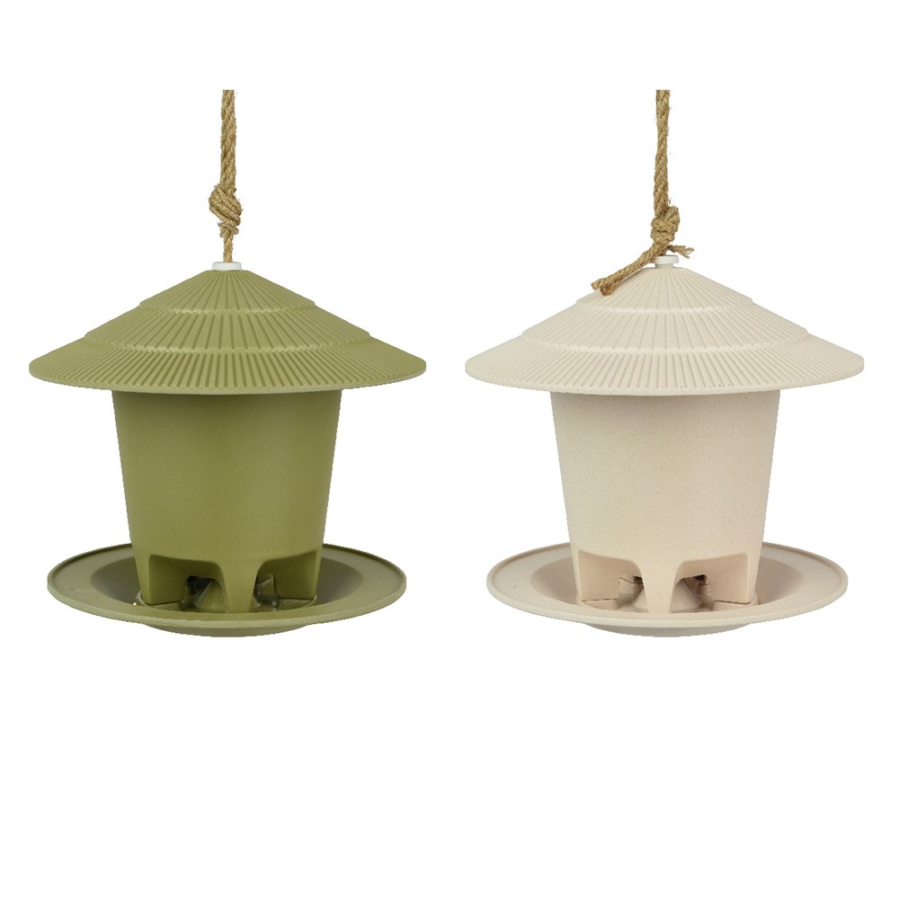 Bamboo bird feeder - white