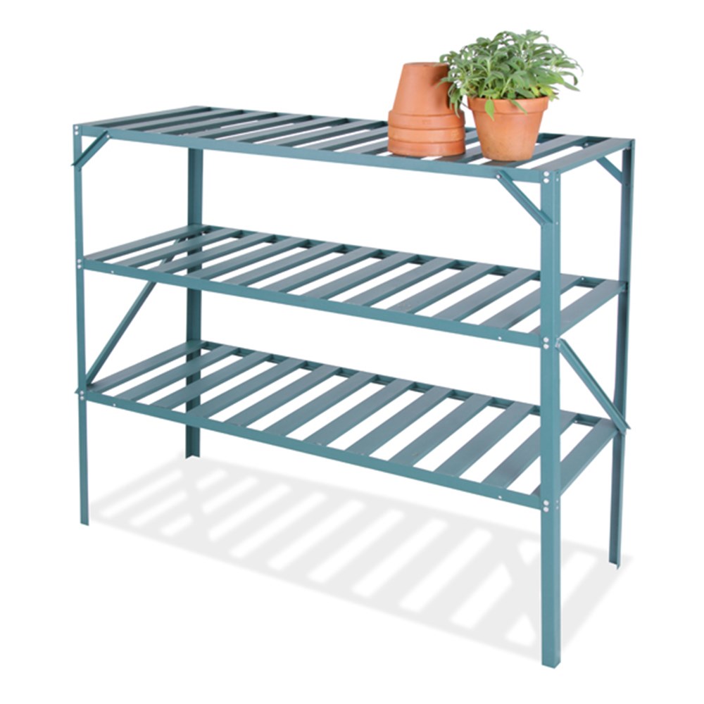 Premium greenhouse staging - green
