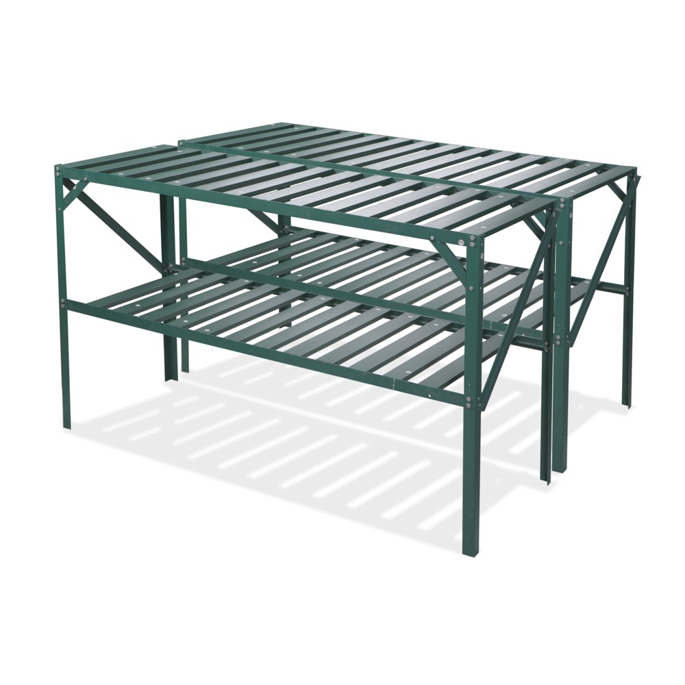 Premium greenhouse staging - green