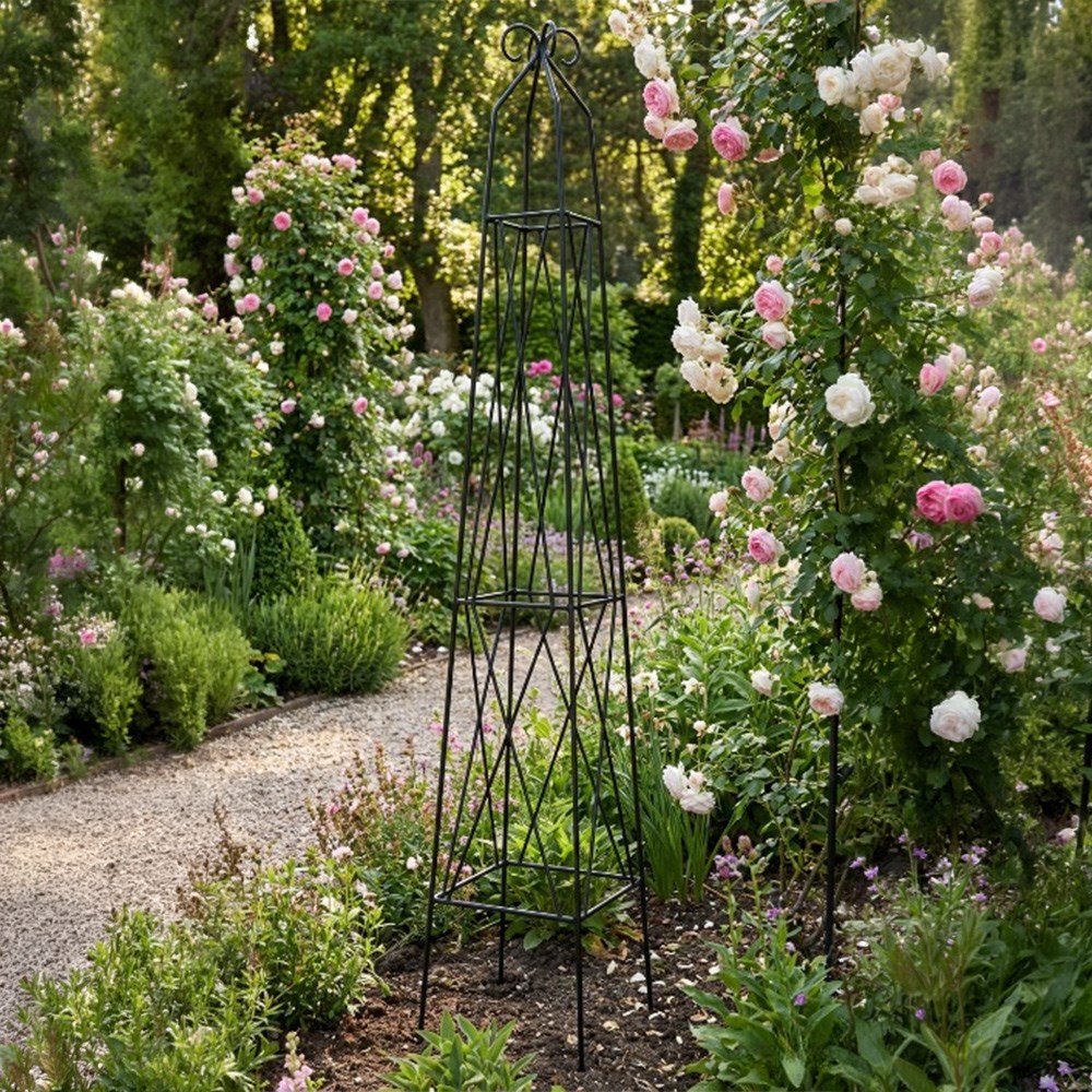 Climbing rose obelisk - black