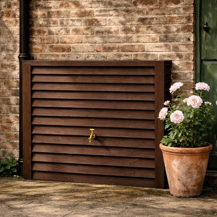 Faux wood wall tank - darkwood