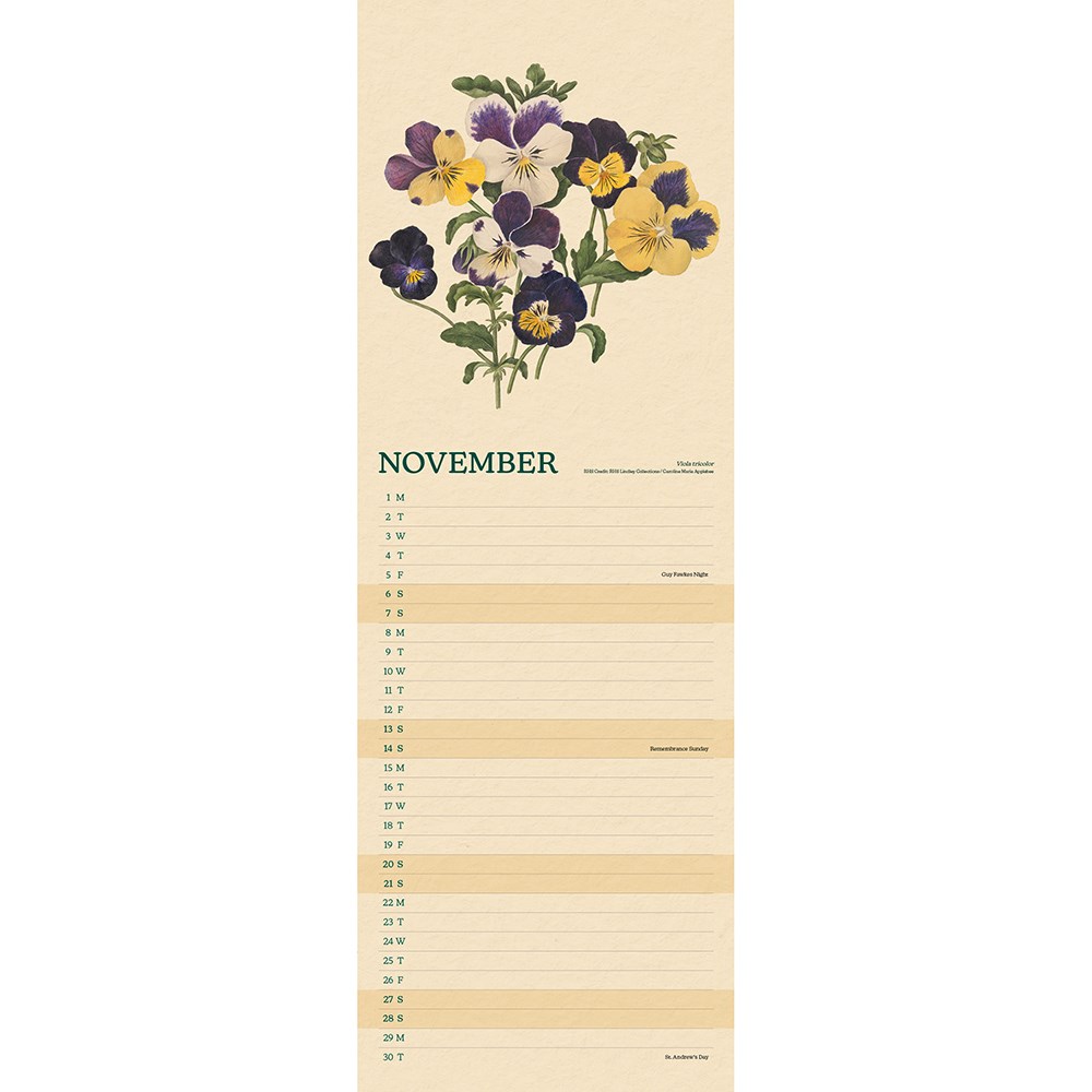 RHS flowers 2027 slim calendar