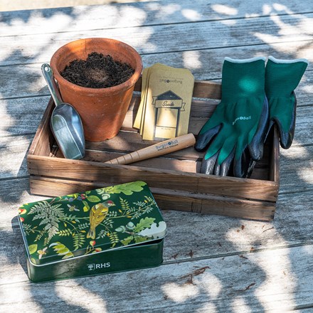 RHS woodland wonders sowing & potting tin