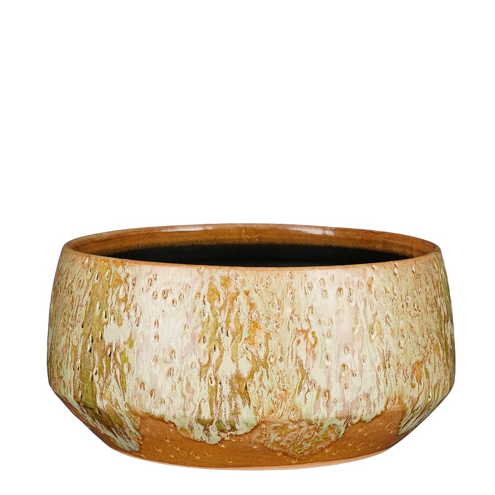 Textured large plant bowl - taupe