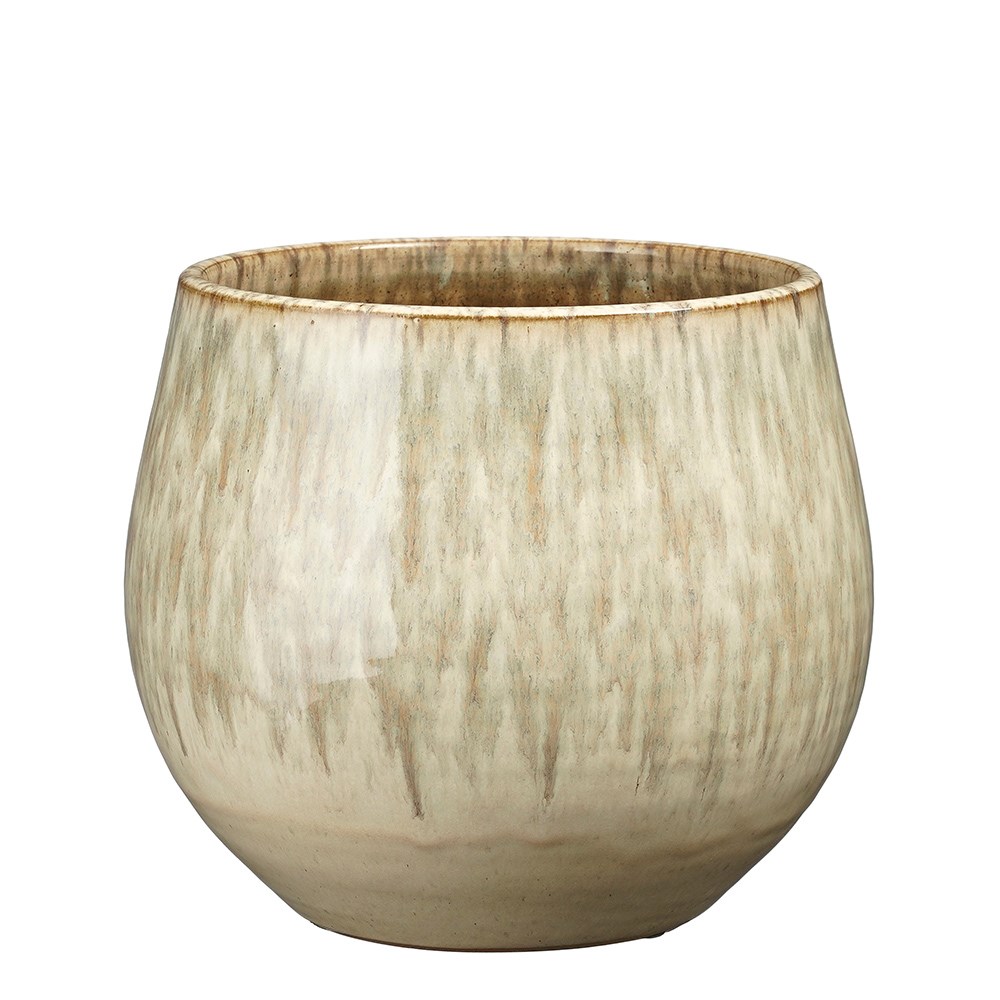 Reactive glaze plant pot - grey & white