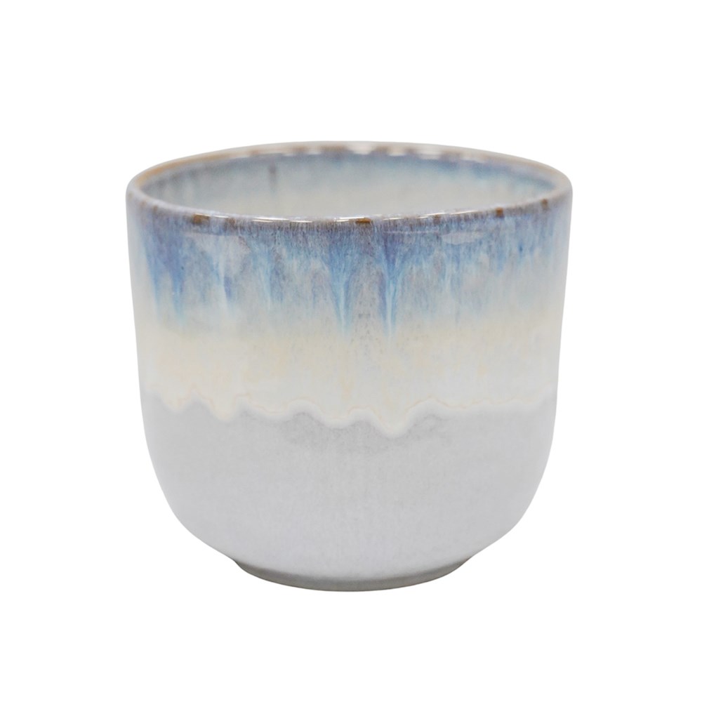 Two tone glazed ombre plant pot - blue