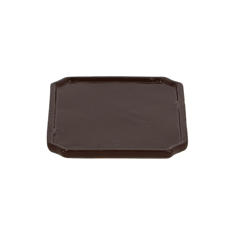 Bonsai glazed plant pot - rust brown