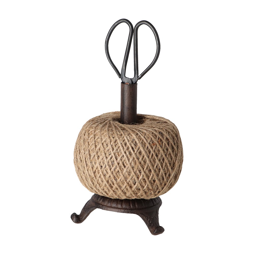 Cast iron twine holder with scissors