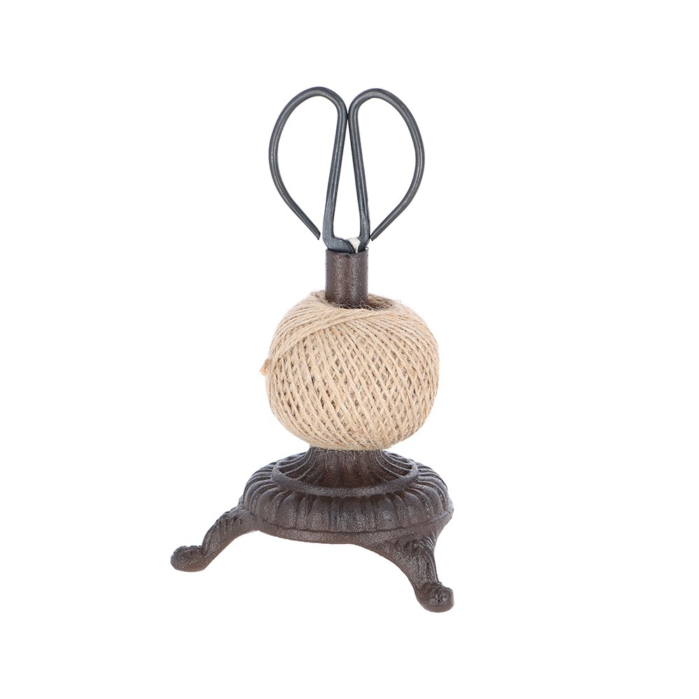 Cast iron twine holder with scissors