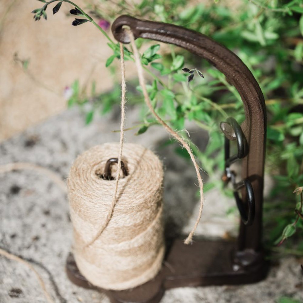 Large cast iron twine holder with scissors