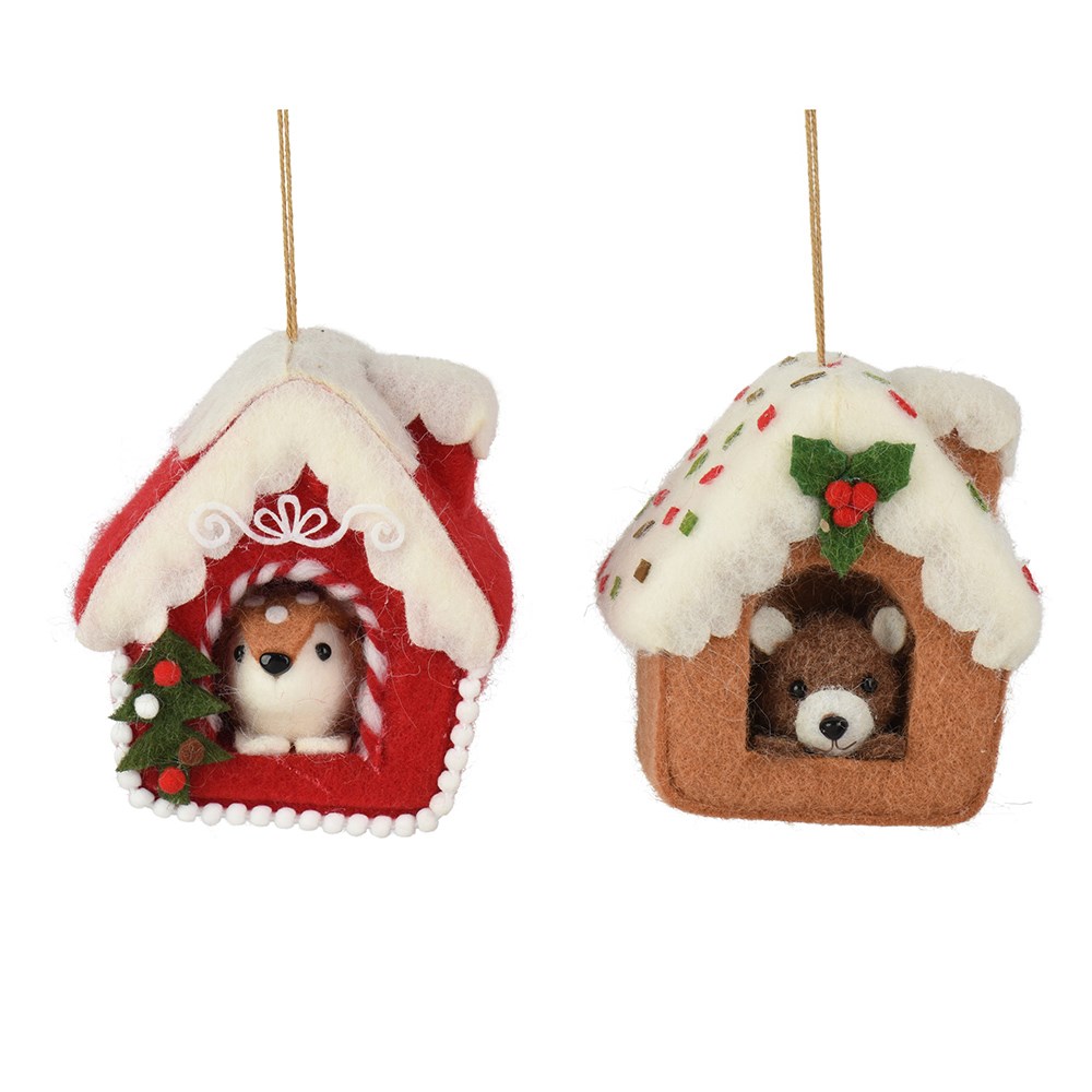 Felt fawn in house decoration