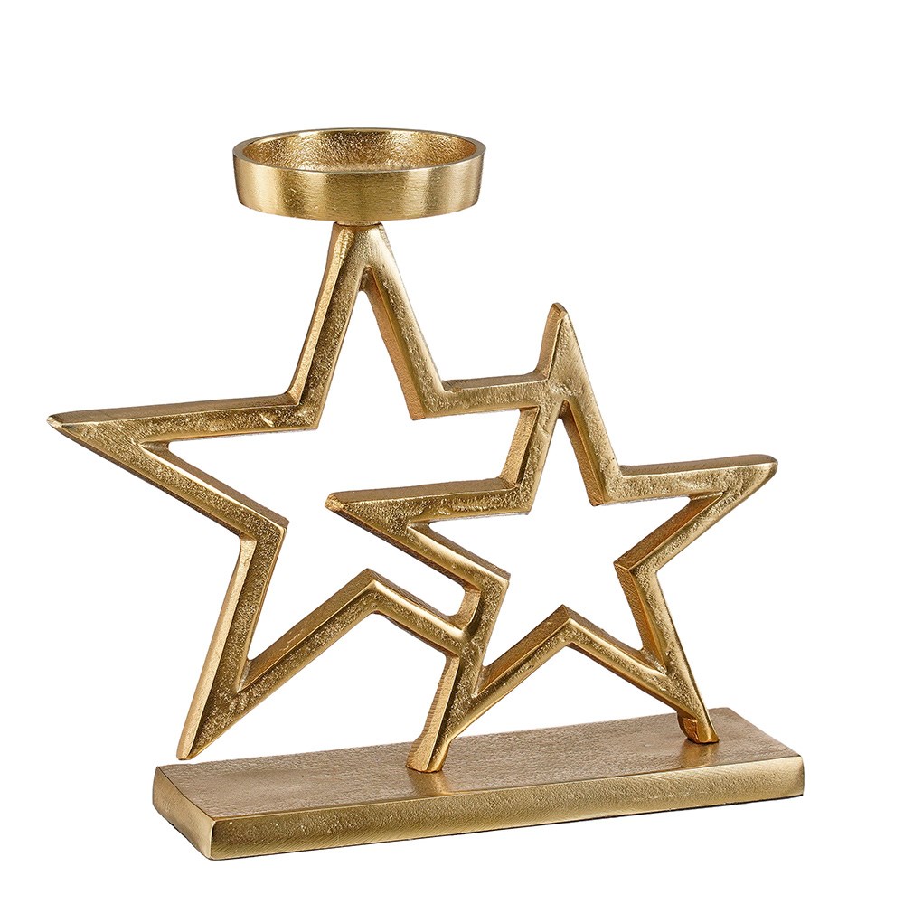 Gold star candle holder