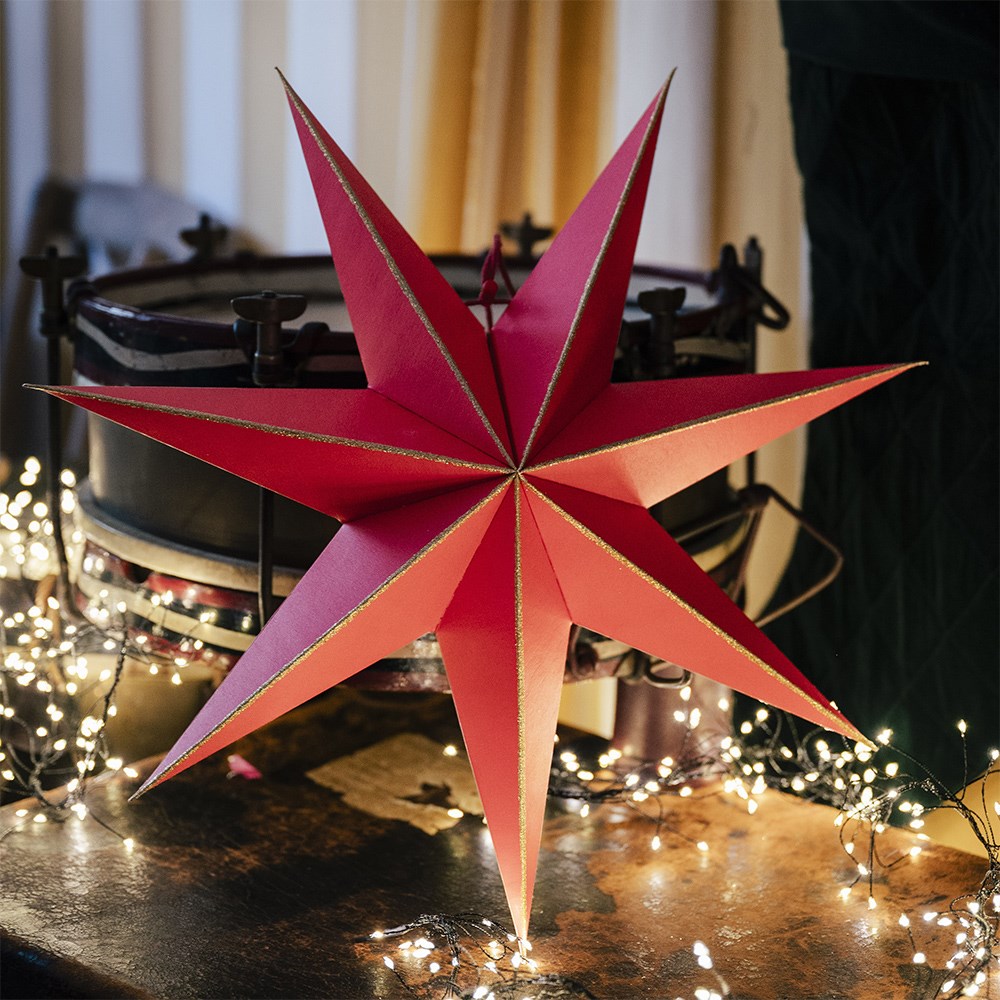 Red hanging paper star