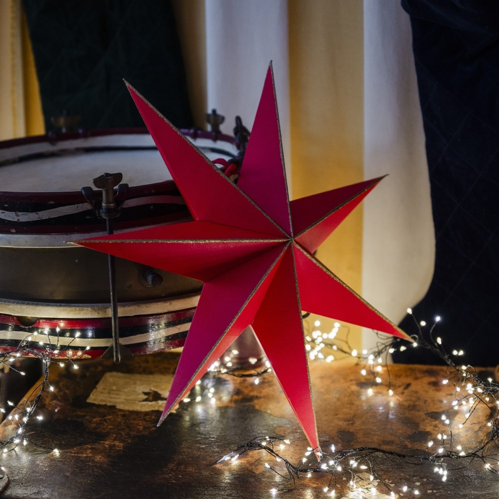 Red hanging paper star