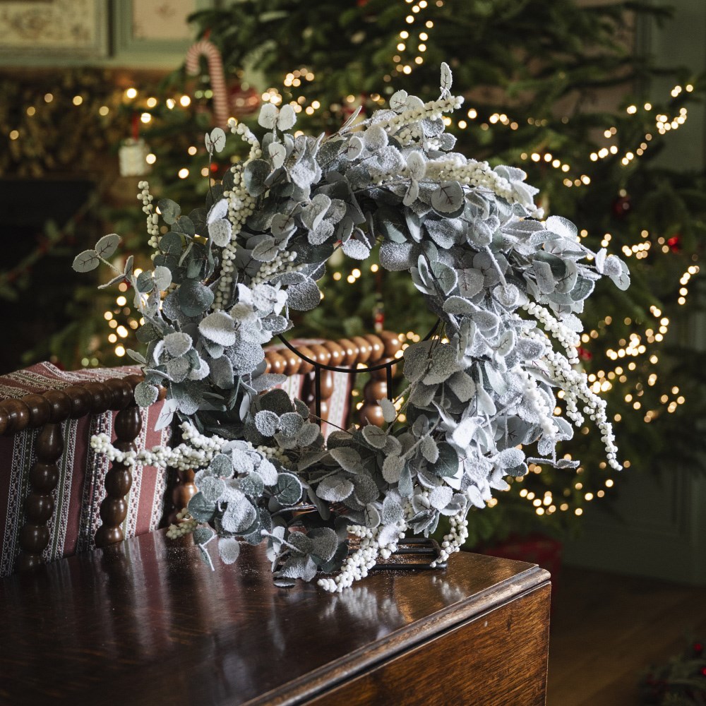 Frosted eucalyptus wreath
