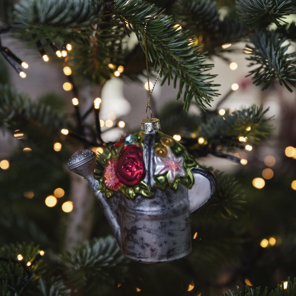 Glass watering can decoration