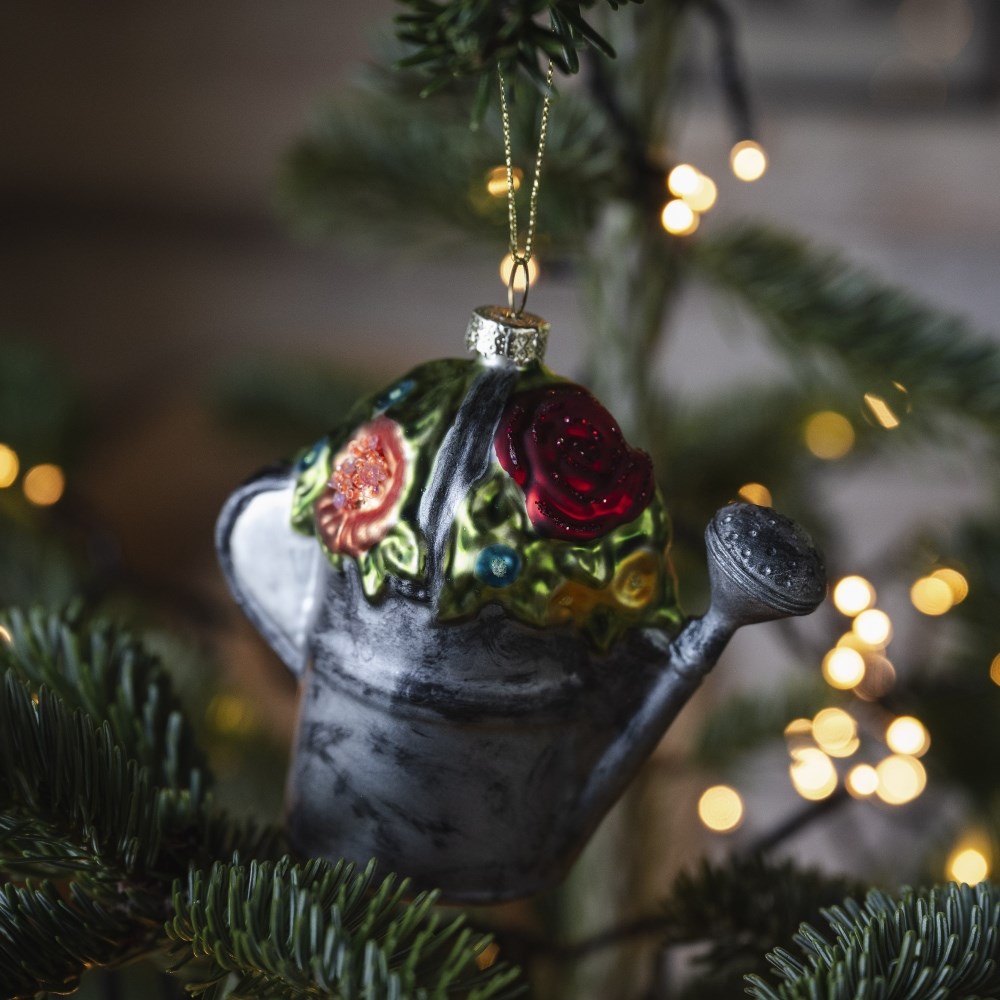 Glass watering can decoration