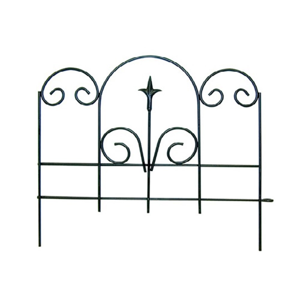 Garden edge panel with finial - black