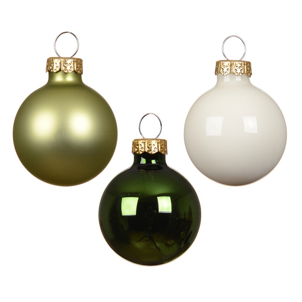 Green, olive and cream small bauble box