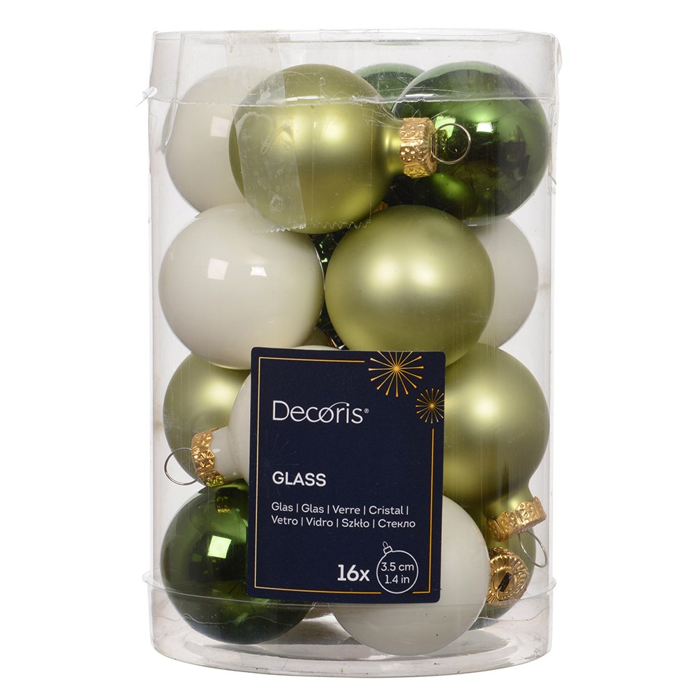 Green, olive and cream small bauble box
