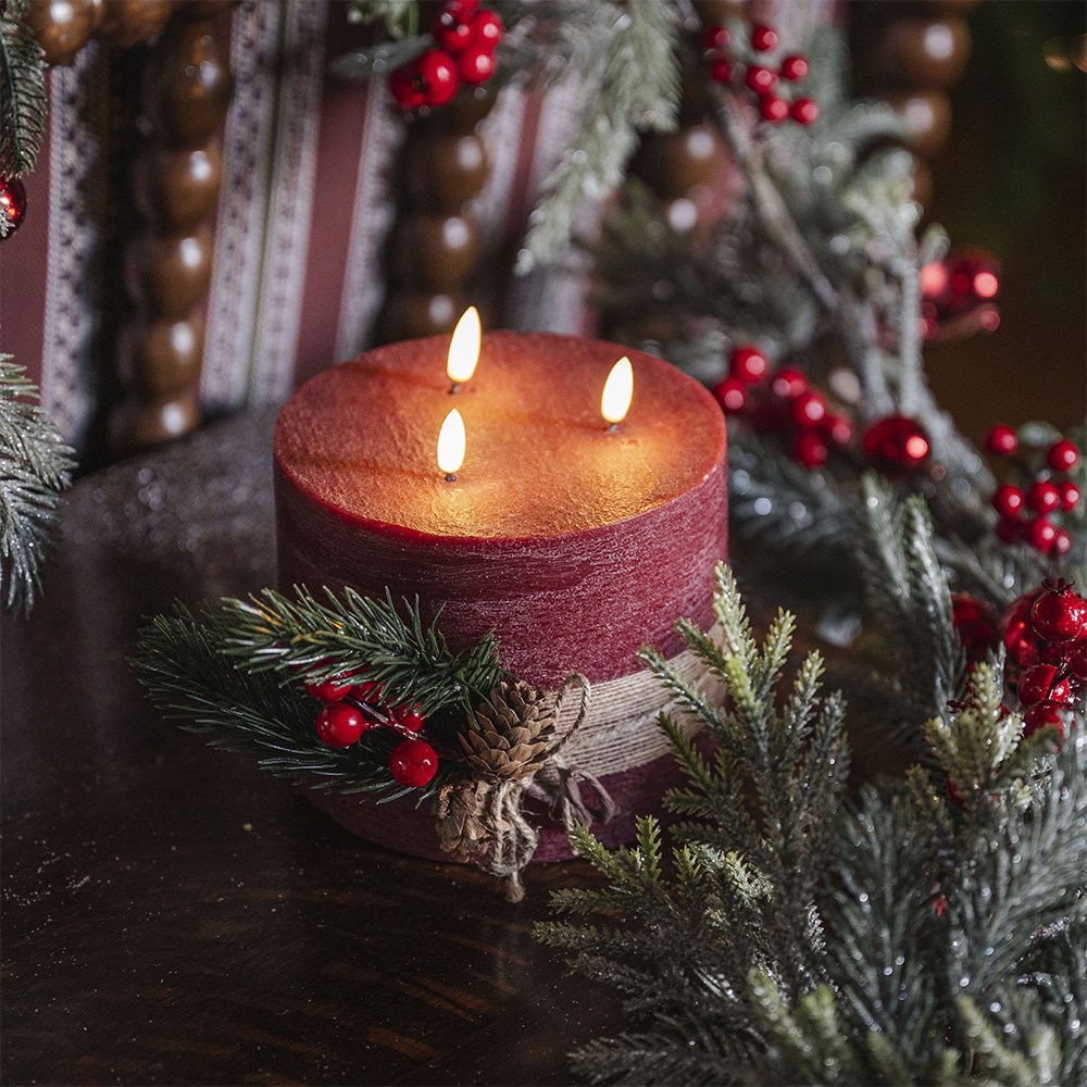 Three wick large LED candle